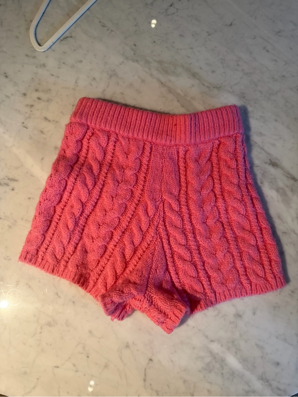 Daily Drills Pink Cable-Knit High Waist Women’s Shorts